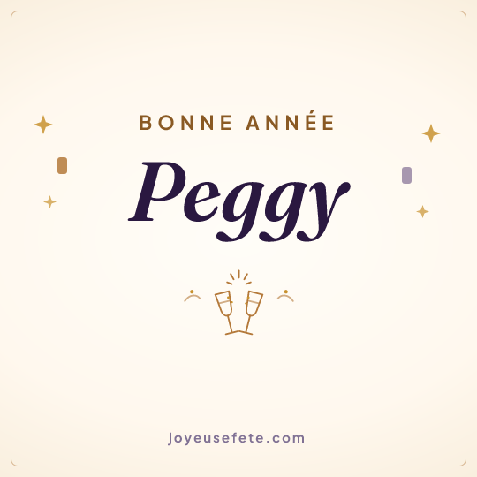Image carrée « Bonne année Peggy » pour WhatsApp