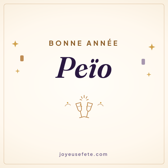 Image carrée « Bonne année Peïo » pour WhatsApp