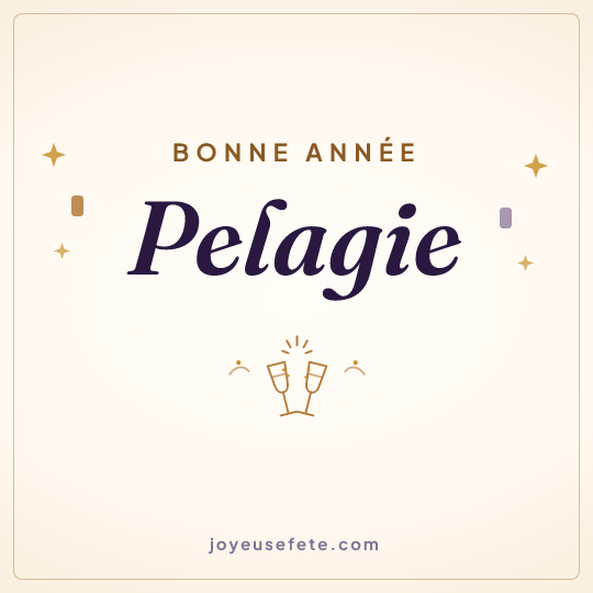 Image carrée « Bonne année Pelagie » pour WhatsApp