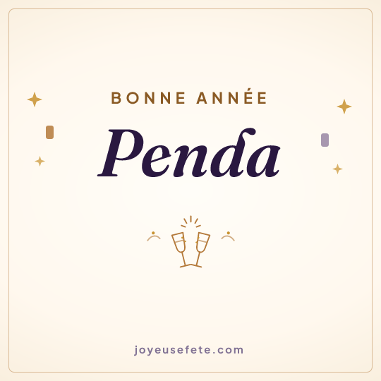 Image carrée « Bonne année Penda » pour WhatsApp