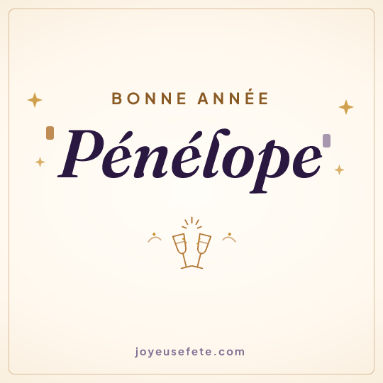 Image carrée « Bonne année Pénélope » pour WhatsApp