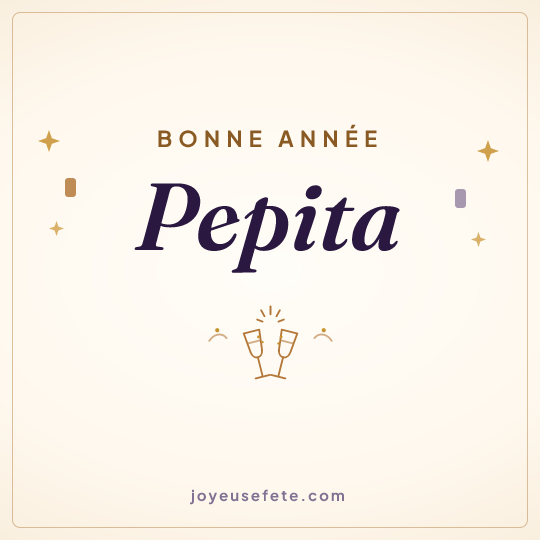 Image carrée « Bonne année Pepita » pour WhatsApp