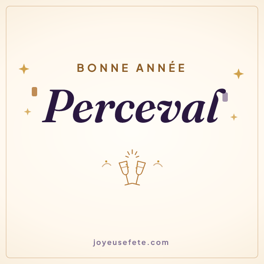 Image carrée « Bonne année Perceval » pour WhatsApp