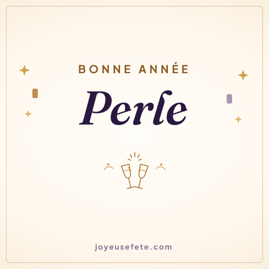 Image carrée « Bonne année Perle » pour WhatsApp