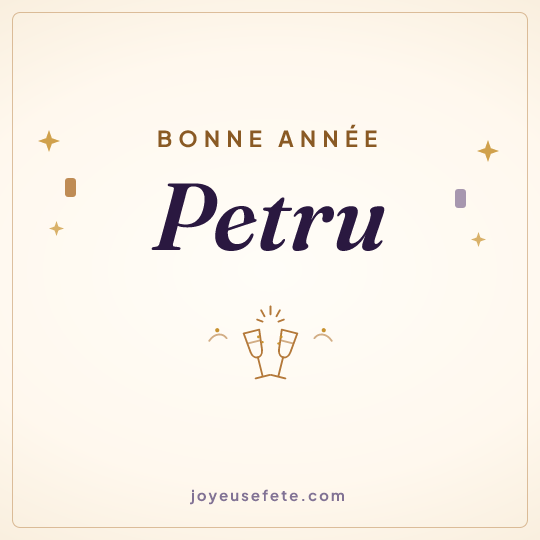 Image carrée « Bonne année Petru » pour WhatsApp