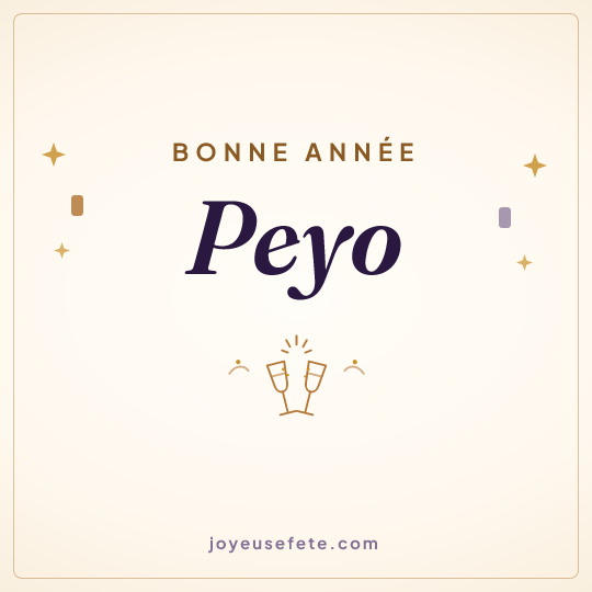 Image carrée « Bonne année Peyo » pour WhatsApp