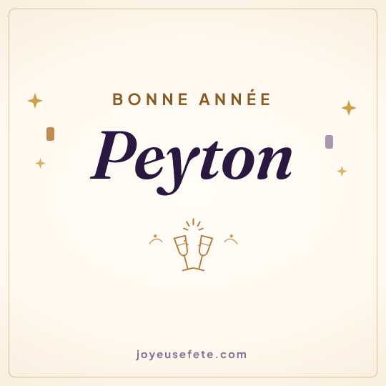 Image carrée « Bonne année Peyton » pour WhatsApp