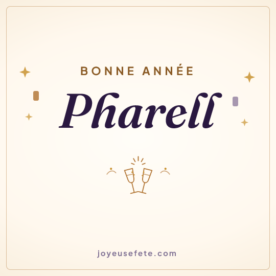 Image carrée « Bonne année Pharell » pour WhatsApp