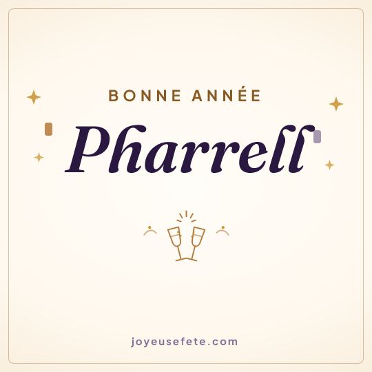 Image carrée « Bonne année Pharrell » pour WhatsApp