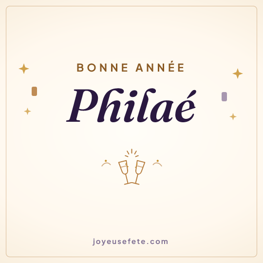 Image carrée « Bonne année Philaé » pour WhatsApp