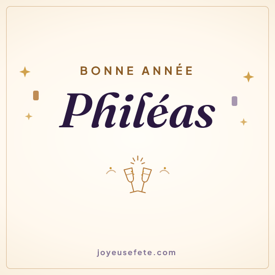 Image carrée « Bonne année Philéas » pour WhatsApp