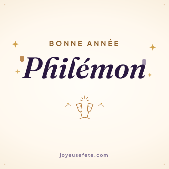 Image carrée « Bonne année Philémon » pour WhatsApp