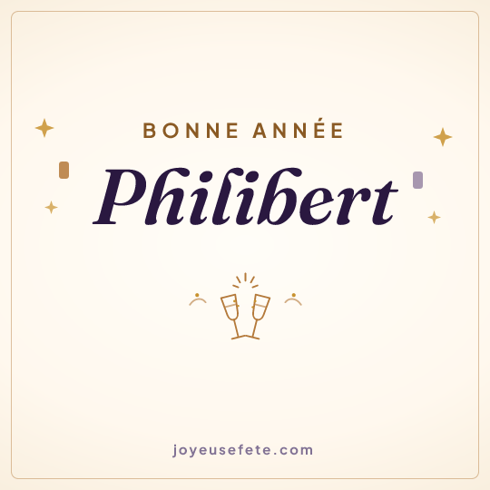 Image carrée « Bonne année Philibert » pour WhatsApp