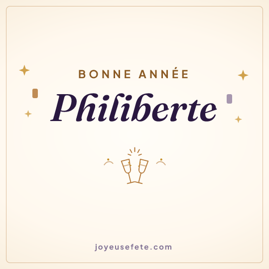 Image carrée « Bonne année Philiberte » pour WhatsApp