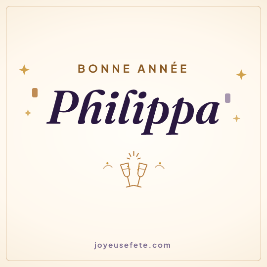 Image carrée « Bonne année Philippa » pour WhatsApp