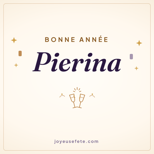 Image carrée « Bonne année Pierina » pour WhatsApp