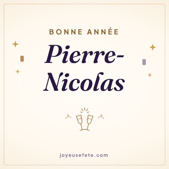 Image carrée « Bonne année Pierre-Nicolas » pour WhatsApp