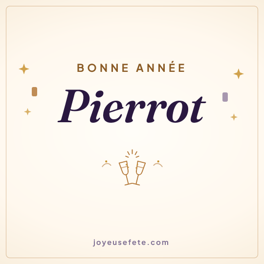Image carrée « Bonne année Pierrot » pour WhatsApp