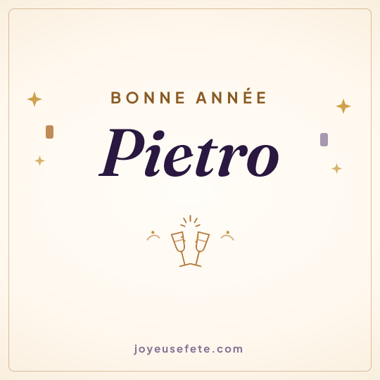 Image carrée « Bonne année Pietro » pour WhatsApp