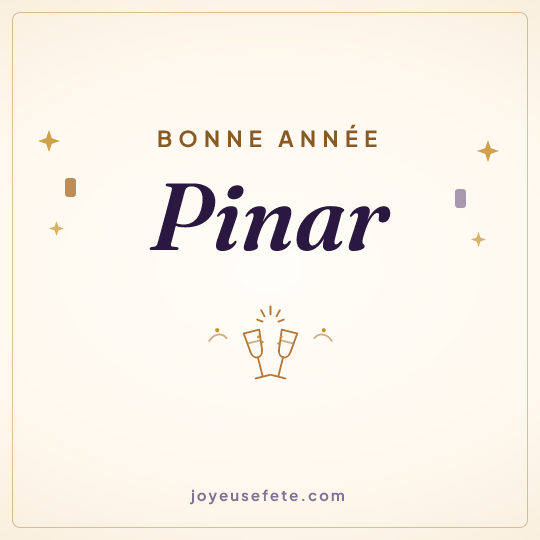 Image carrée « Bonne année Pinar » pour WhatsApp