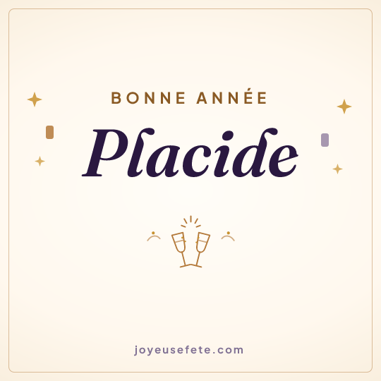Image carrée « Bonne année Placide » pour WhatsApp
