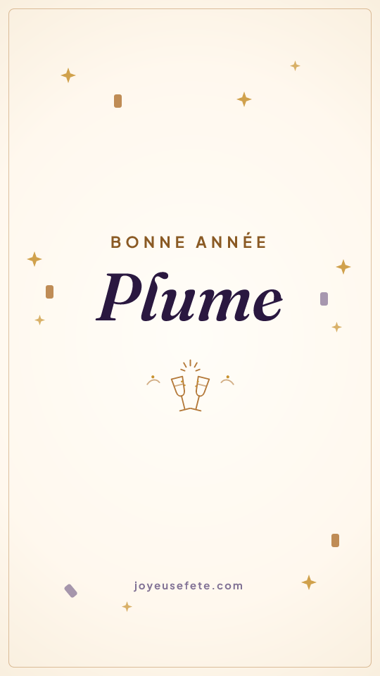 Image « Bonne année Plume » au format story