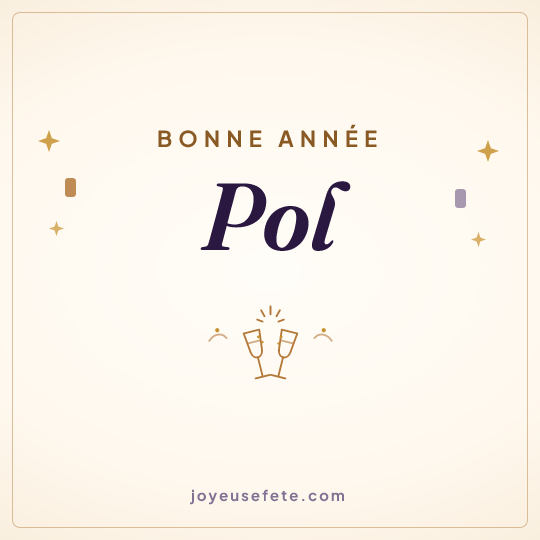 Image carrée « Bonne année Pol » pour WhatsApp