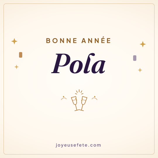 Image carrée « Bonne année Pola » pour WhatsApp