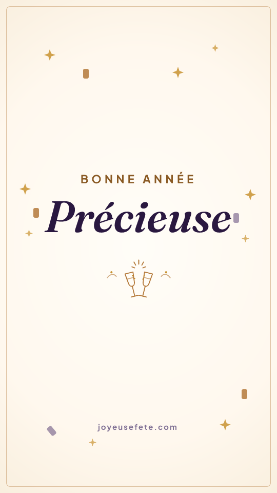 Image « Bonne année Précieuse » au format story