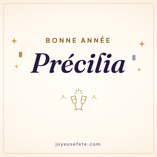 Image carrée « Bonne année Précilia » pour WhatsApp