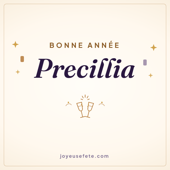 Image carrée « Bonne année Precillia » pour WhatsApp
