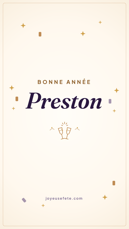 Image « Bonne année Preston » au format story