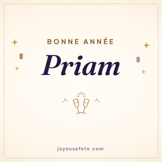 Image carrée « Bonne année Priam » pour WhatsApp