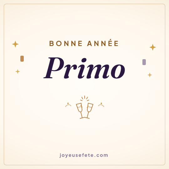 Image carrée « Bonne année Primo » pour WhatsApp