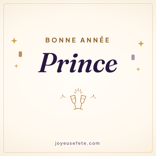 Image carrée « Bonne année Prince » pour WhatsApp