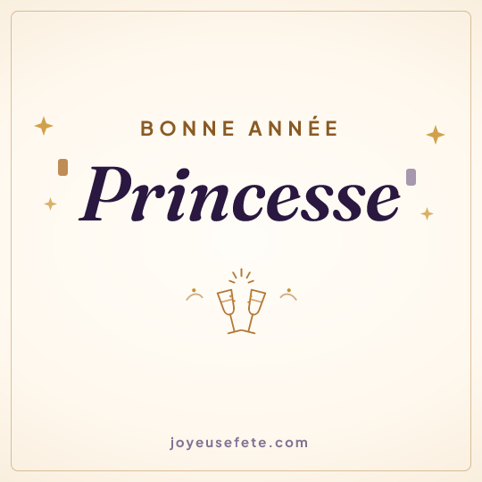 Image carrée « Bonne année Princesse » pour WhatsApp