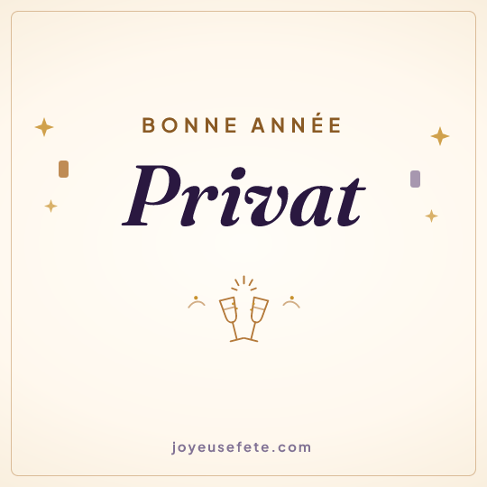 Image carrée « Bonne année Privat » pour WhatsApp