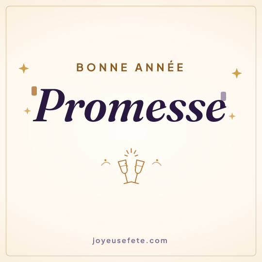 Image carrée « Bonne année Promesse » pour WhatsApp