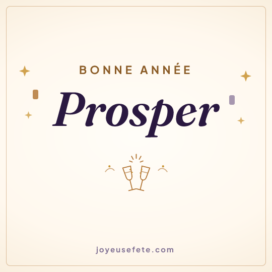 Image carrée « Bonne année Prosper » pour WhatsApp