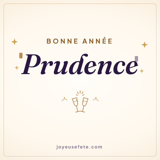 Image carrée « Bonne année Prudence » pour WhatsApp