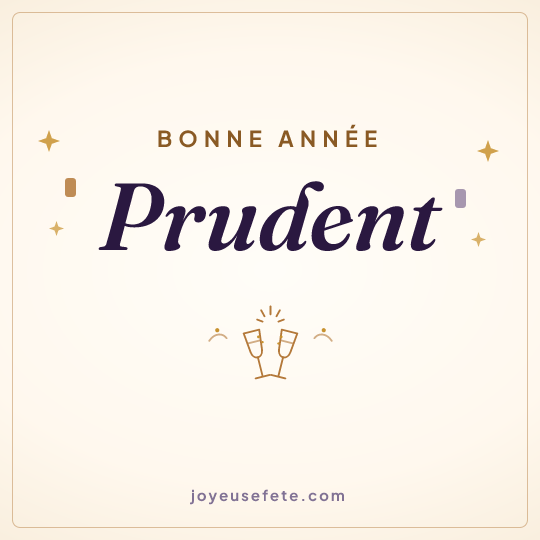 Image carrée « Bonne année Prudent » pour WhatsApp