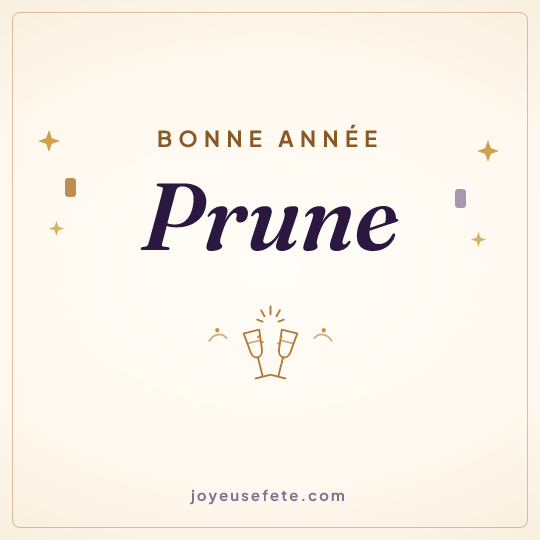 Image carrée « Bonne année Prune » pour WhatsApp