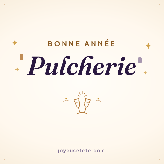 Image carrée « Bonne année Pulcherie » pour WhatsApp