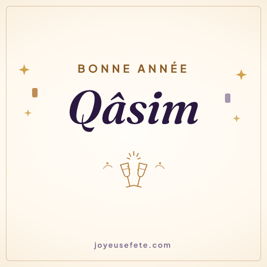 Image carrée « Bonne année Qâsim » pour WhatsApp