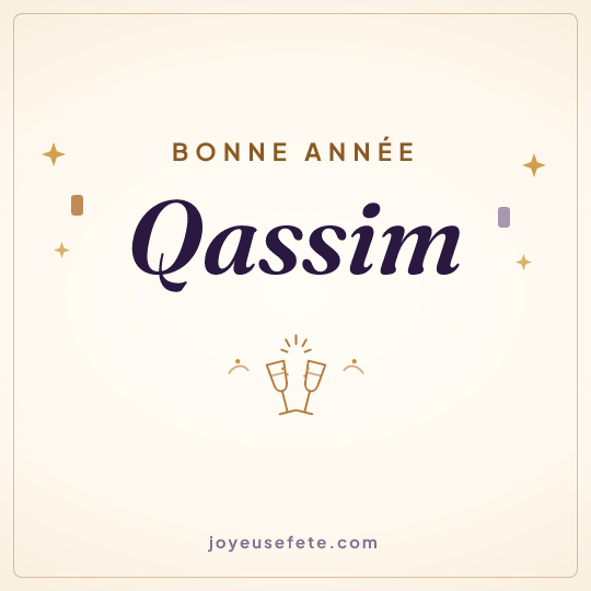 Image carrée « Bonne année Qassim » pour WhatsApp