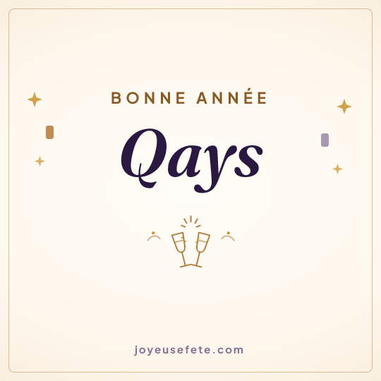 Image carrée « Bonne année Qays » pour WhatsApp