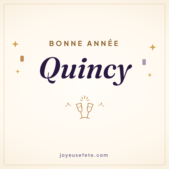 Image carrée « Bonne année Quincy » pour WhatsApp