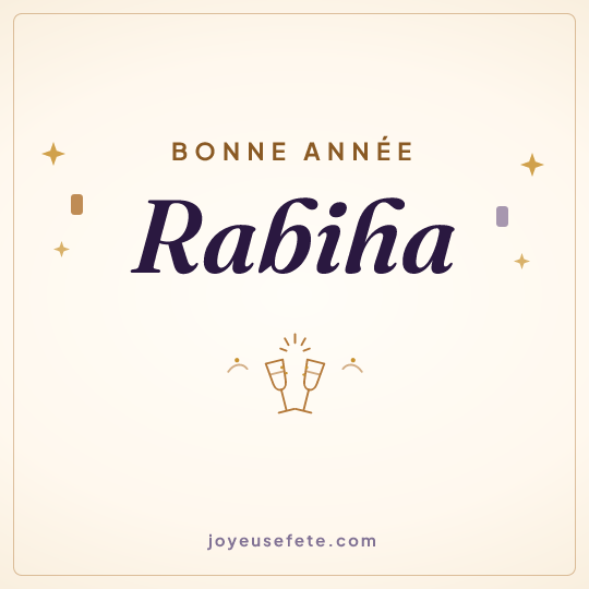 Image carrée « Bonne année Rabiha » pour WhatsApp