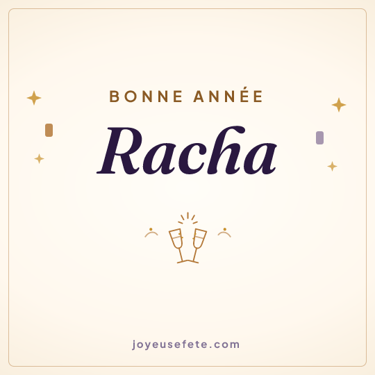 Image carrée « Bonne année Racha » pour WhatsApp