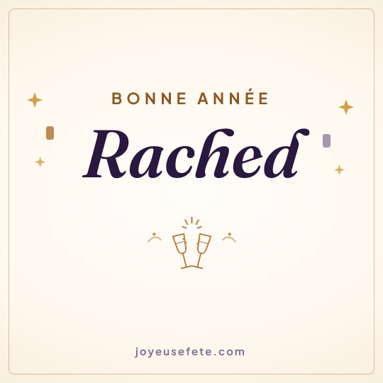 Image carrée « Bonne année Rached » pour WhatsApp